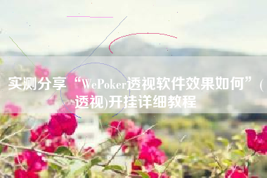 实测分享“WePoker透视软件效果如何”(透视)开挂详细教程
