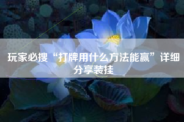 玩家必搜“打牌用什么方法能赢”详细分享装挂