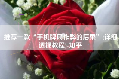 推荐一款“手机牌局作弊的后果”(详细透视教程)-知乎