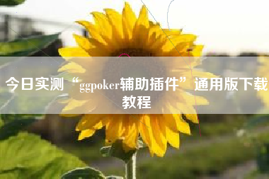 今日实测“ggpoker辅助插件”通用版下载教程