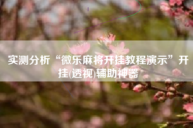 实测分析“微乐麻将开挂教程演示”开挂(透视)辅助神器