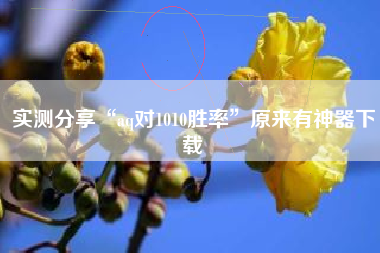 实测分享“aq对1010胜率”原来有神器下载