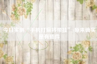 今日实测“手机打麻将带挂”(原来确实是有插件