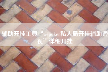 辅助开挂工具“wepoker私人局开挂辅助透视”详细开挂