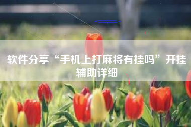 软件分享“手机上打麻将有挂吗”开挂辅助详细