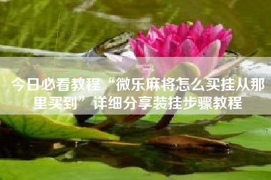 今日必看教程“微乐麻将怎么买挂从那里买到”详细分享装挂步骤教程