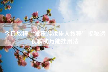 今日教程“微乐游戏挂人教程”揭秘透视辅助万能挂用法