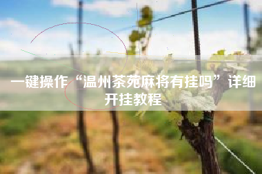 一键操作“温州茶苑麻将有挂吗”详细开挂教程